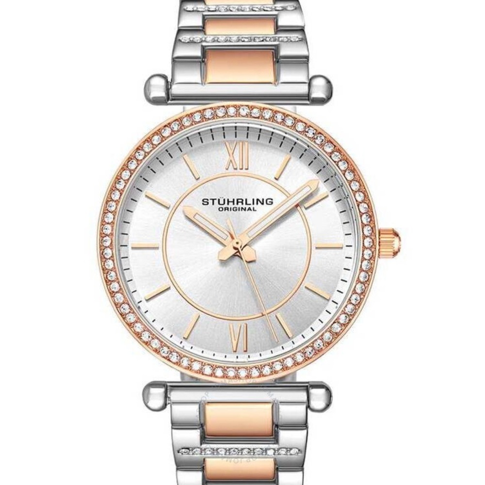 Stuhrling Original Women's Silver and Rose Gold Watch